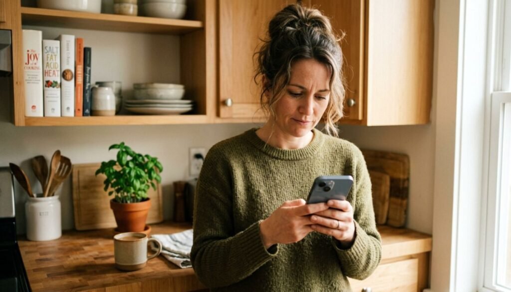 10 Sinais de Violência Psicológica nos Relacionamentos: Como Identificar e Onde Buscar Apoio 2 Sinais de violência psicológica: mulher analisando mensagens no celular com expressão de dúvida.